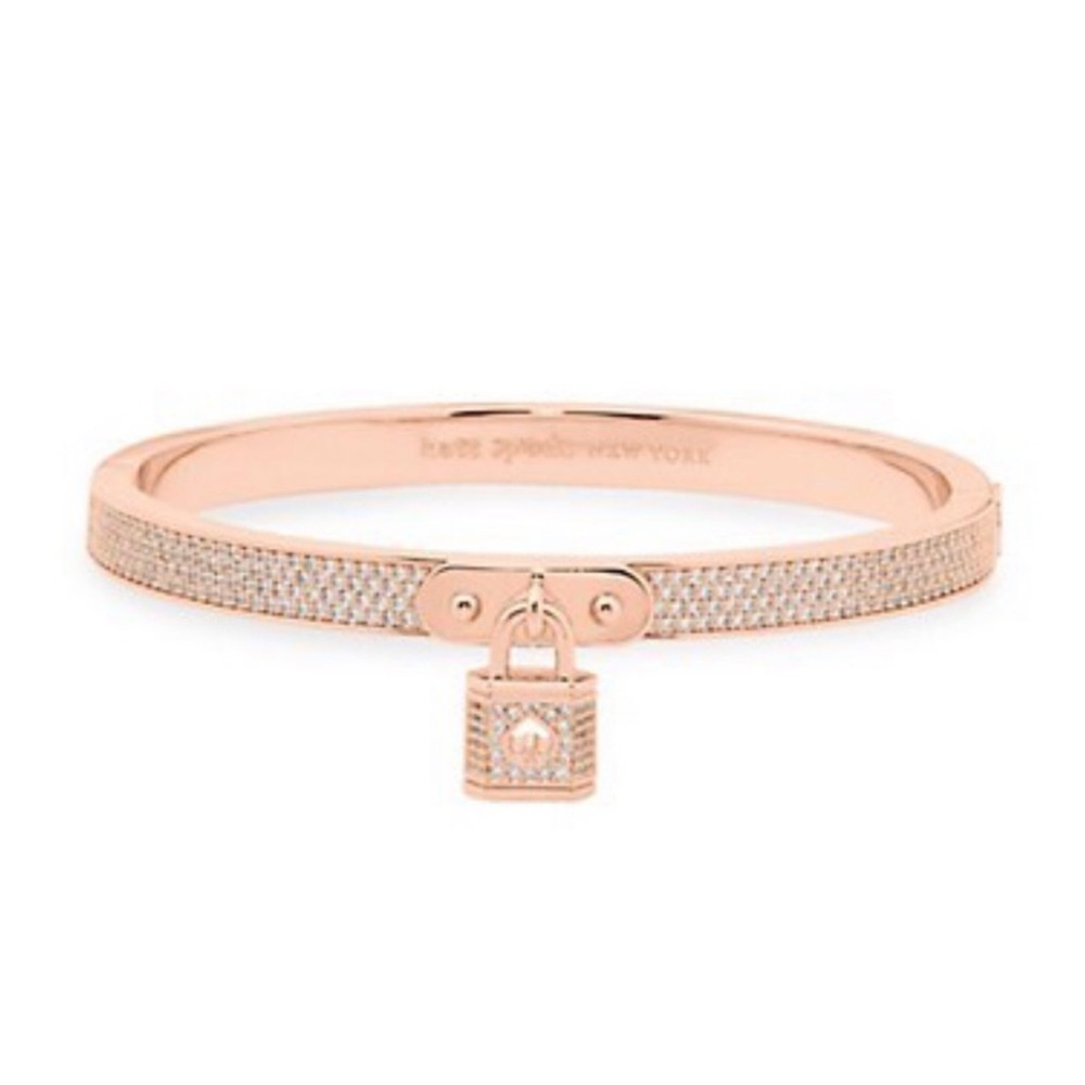 Kate Spade Rose Gold Bracelet with Lock Charm - Picture 4 of 5